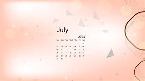 July 2023 Calendar Desktop Wallpaper