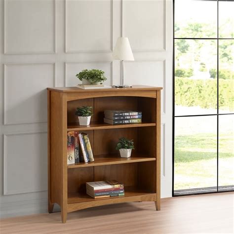 Camaflexi 36 Shaker Style Solid Wood Bookcase In Cherry Homesquare
