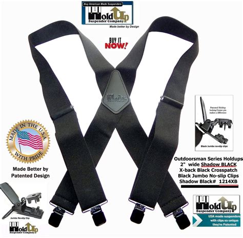 Holdup Suspender Hold Up Brand Shadow Black Heavy Duty Work