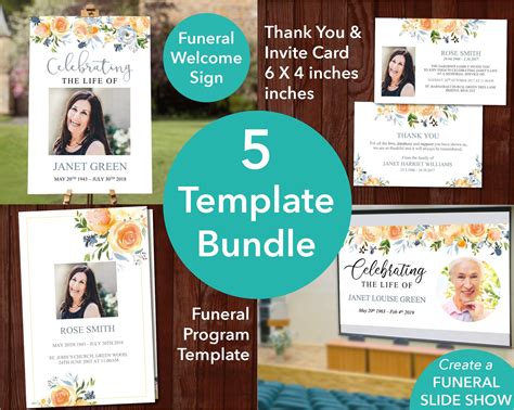 Funeral Template Bundle Funeral Program Template Funeral Welcome