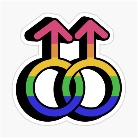 Mlm Gay Man Symbol Rainbow Sticker For Sale By Nyadchild Redbubble