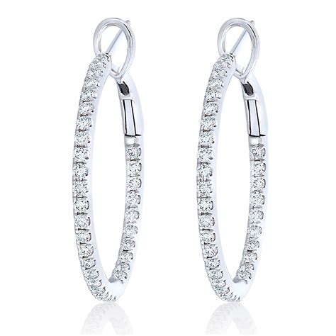 Large Diamond Hoop Earrings Nicole Rose Fine Jewelry