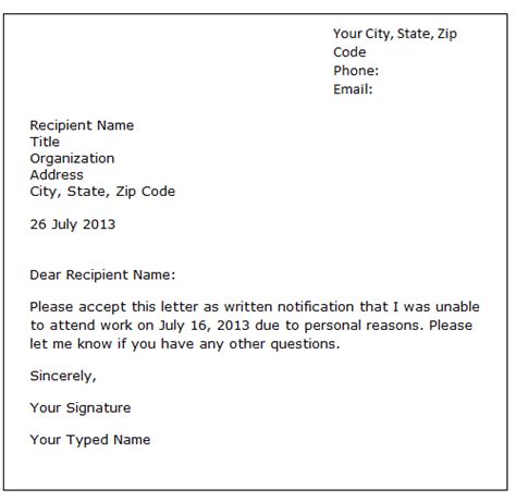 application letter  leave  absence  resume format
