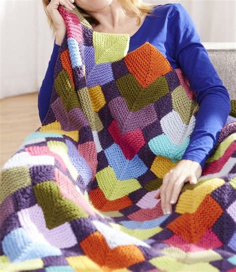 Free Knitting Pattern For Overlapping Squares Afghan Stashbuster