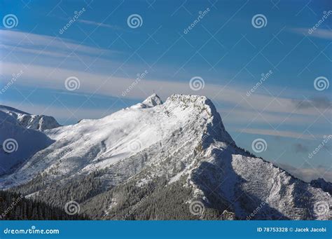 Beautiful Scenery Of The Great Snowy Mountain Peak Stock Photo Image