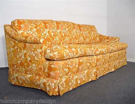 Retro 60s 70s Mid Century Modern Floral Sofa Couch 41917647