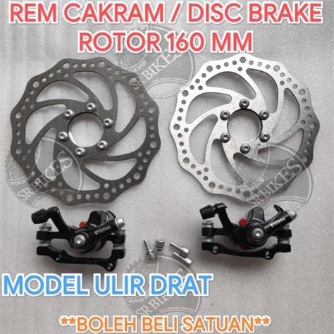 Jual Rem Cakram Set Disc Brake Set Mekanik Sepeda Ulir Baut Eterna