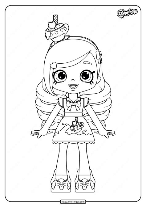 Shopkins Kirstea Coloring Pages Clowncoloringpages