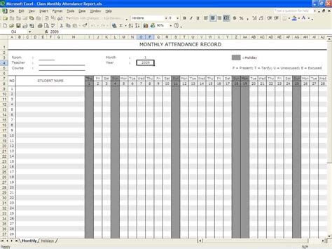 5 Attendance Register Templates Excel Xlts