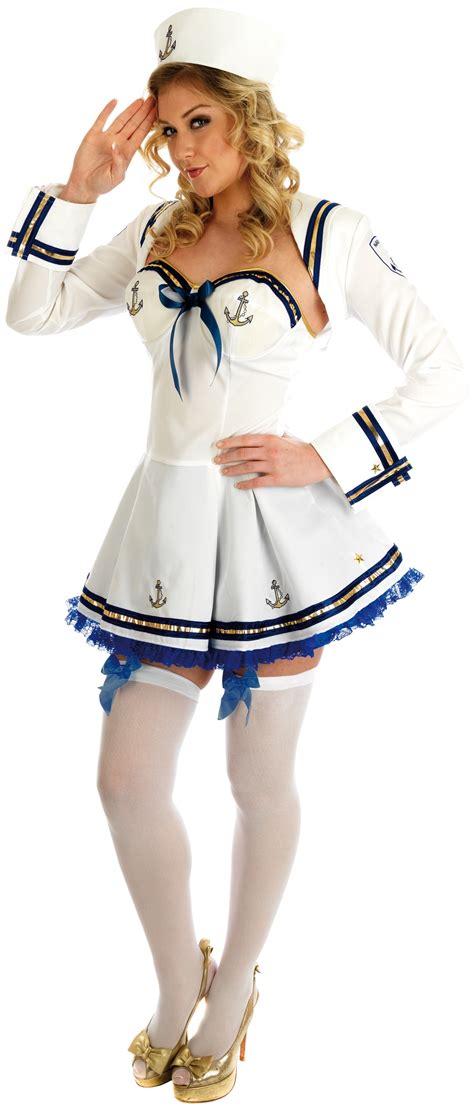 Flirty Sailor Ladies Costume Navy Uniform Womens Fancy Dress Military Outfit Ebay