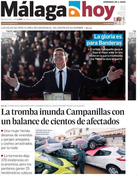 Periódico Málaga Hoy España Periódicos De España Edición De Domingo 26 De Enero De 2020