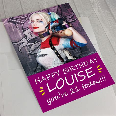 Harley Quinn Birthday Card Professionally Printed And Personalised To