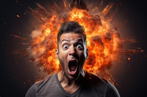 Premium Ai Image Mind Blowing Shocked Man With Explosion On Their