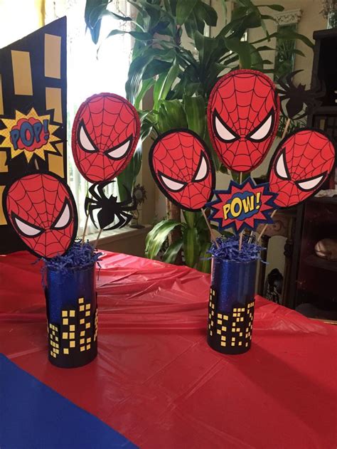 Spider-Man Theme Party Table Centerpieces by: Christina L. | AJ's