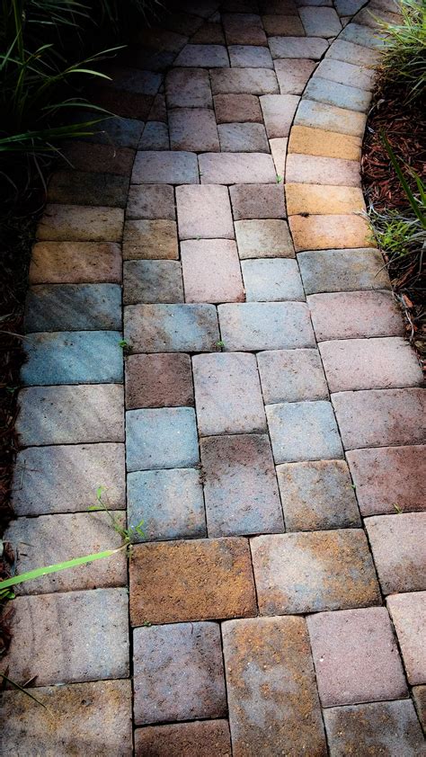 Multi Color Paver Walkway Porch Landscaping Landscaping With Rocks