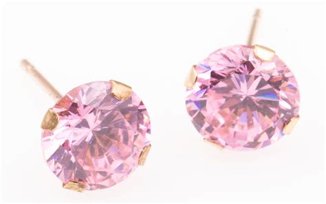 Lot Detail K Gold Pink Tourmaline Stud Earrings
