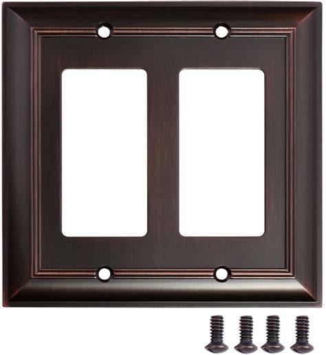 Amazon Basics Double Gang Light Switch Wall Plate Oil Rubbed Bronze
