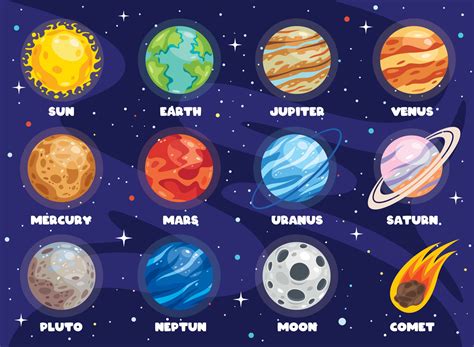 Colorful Planets Of Solar System 2391257 Vector Art At Vecteezy