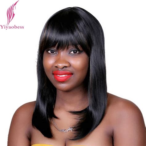 Yiyaobess 16inch 1b30 Brown Highlights On Black Wigs For Women