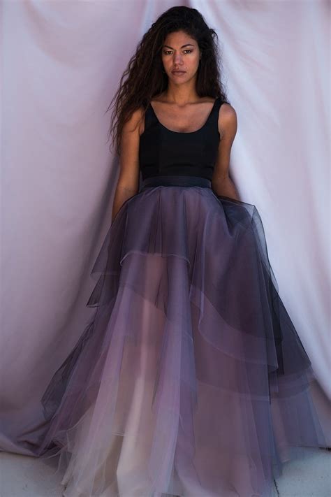 Bianca Nightfall Purple And Black Bridal A Line Tulle Skirt Multi
