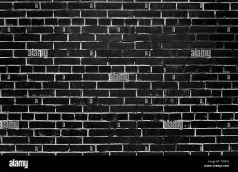 Painted Black Brick Wall Rustik Background Stock Photo Alamy