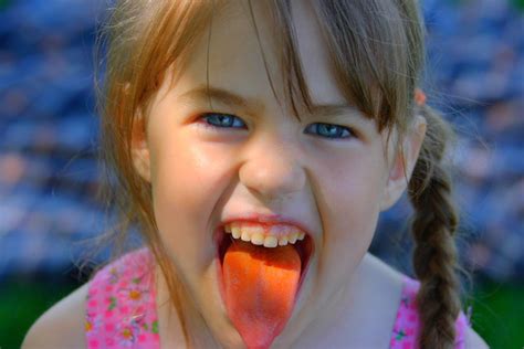 Popsicle Tongue Becca Showing Off Her Orange Tongue Jerry Kinney