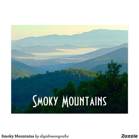 Smoky Mountains Postcard Smoky Mountains Great Smoky Mountains Smokies