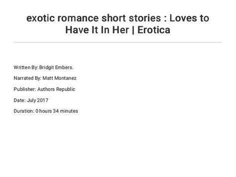 exotic romance short stories loves to have it in her erotica