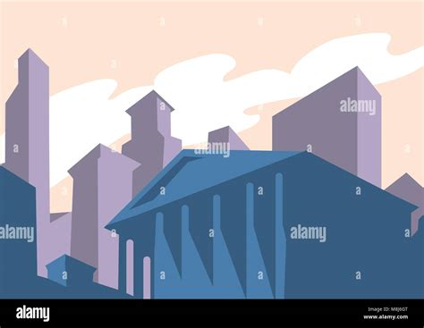 Modern Skyscrapers In Business District Vector Stock Vector Image And Art