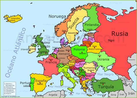 Europa Mapa De Europa Mapa Politico De Europa Capitales De Europa