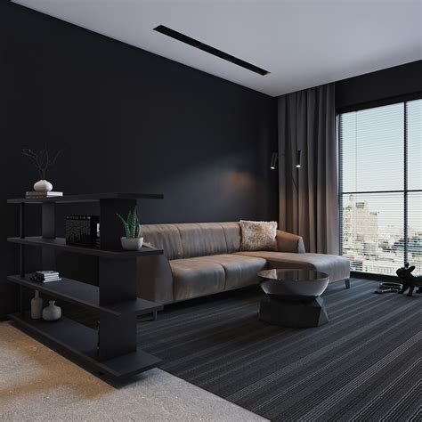 Dark Apartment Interior Design On Behance