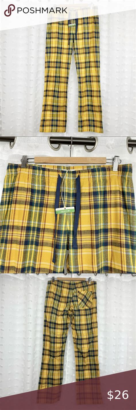 Nwt Toad And Co Yellow Plaid Flannel Pajama Pants S Plaid Flannel
