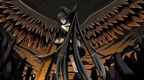 Wallpaper Illustration Long Hair Anime Girls Looking At Viewer Wings Touhou Symmetry