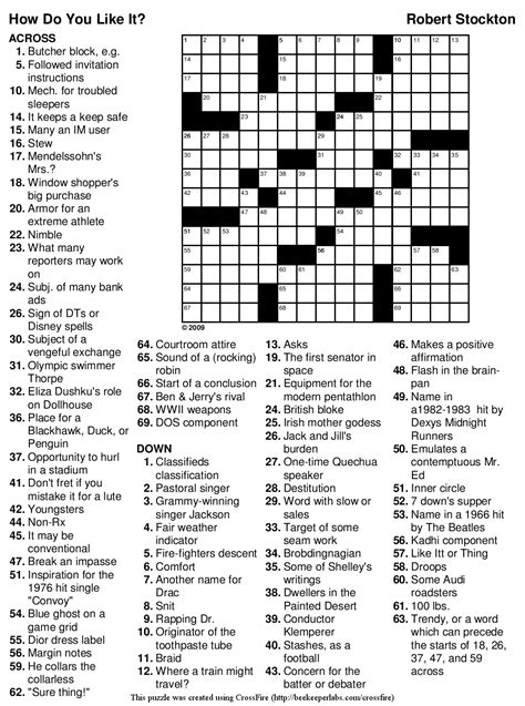 Medium Crossword Puzzles Printable Customize And Print