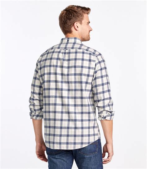 Mens Lakewashed Flannel Shirt Slightly Fitted Plaid Shirts At Llbean