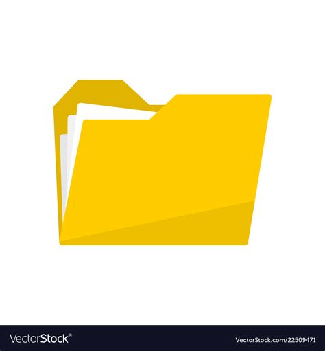 Folder Icon Yellow Icon In Flat Design Royalty Free Vector