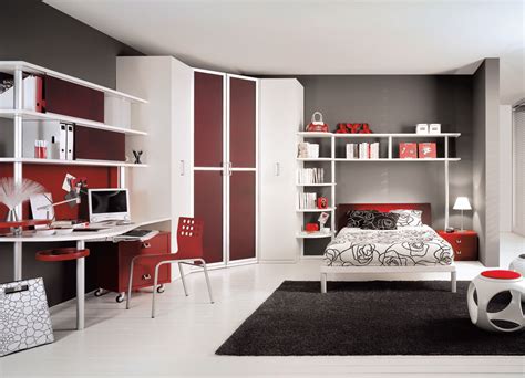 Interior Exterior Plan Blood Red Teen Bedroom