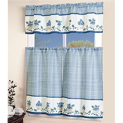 Teal Blue Kitchen Curtains Blue Kitchen Curtains Amazon Com Navy Blue