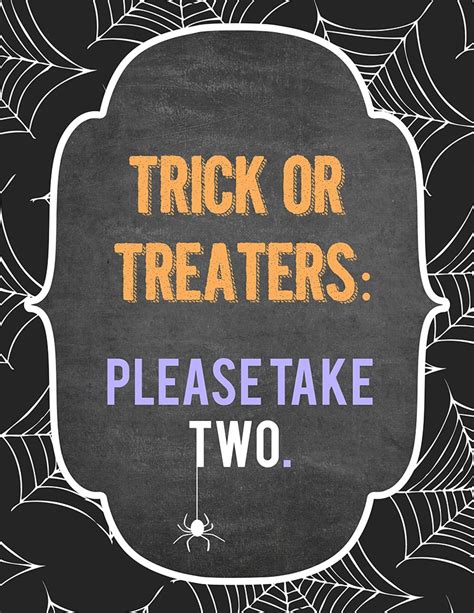 Free Printable Halloween Trick Or Treat Signs