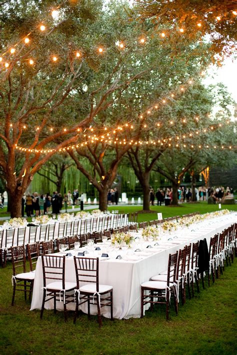 Nothing can emphasize the unique distinction of an outdoor wedding reception more than wrapping trees in lights. Dallas Wedding Nasher Sculpture Garden