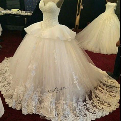 Ivory Ball Gown Wedding Dresses Robe De Mariage Lace Wedding Gown