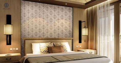 ciptakan kamar tidur mewah ala hotel berbintang  panel dinding