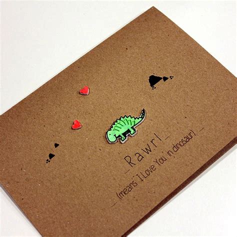 Rawr Means I Love You Dinosaur Card By Little Silverleaf Wedding