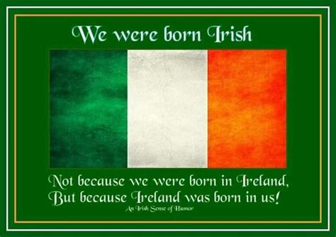 We Were Born Irish Not Because We Were Born In Ireland But Because