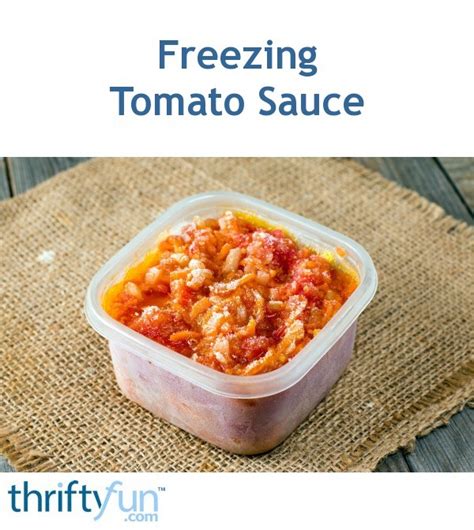 Freezing Tomato Sauce Thriftyfun