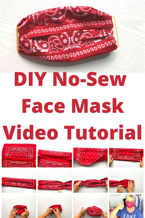 Easy No Sew Diy Face Mask With Bandana And Elastic Bands Video Tutorial