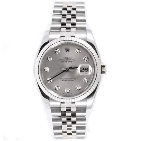Shop Pre Owned Rolex Mens Datejust Stainless Steel 18k White Gold
