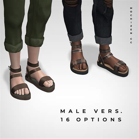 Chunky Sandals Male Vers Mochizen Cc On Patreon In 2021 Sims 4 Cc