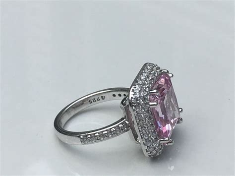 Victoria Wieck Sterling Silver Absolute Pink And White Big Bling Ring Ebay