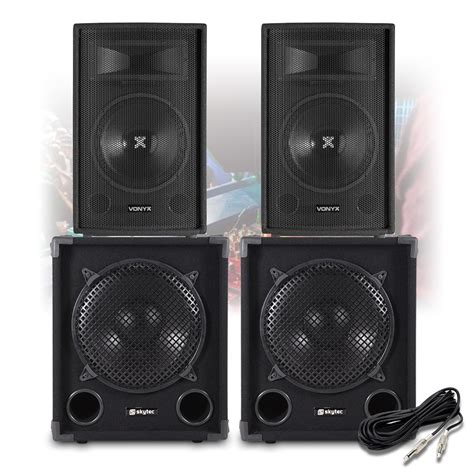 2800w Set Vonyx 12 Inch Speakers Bass Subwoofer Dj Disco Karaoke
